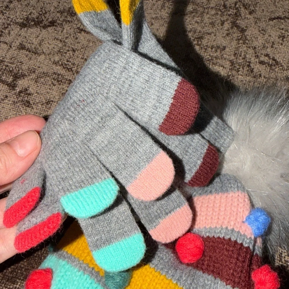 Abouts Kids' Colorful Knit Hat and Gloves Set